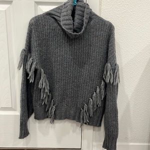 Something Navy - fringe turtleneck